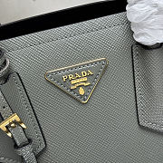 Prada Double Saffiano Leather Handbag grey 25x18.5x12.5cm - 2