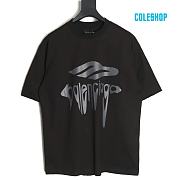 Balenciaga new 3M art letter print washed and worn short-sleeved T-shirt black - 1
