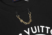 Louis Vuitton LV chain logo printed short-sleeved T-shirt black - 2