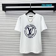 Louis Vuitton LV chain logo printed short-sleeved T-shirt white - 1