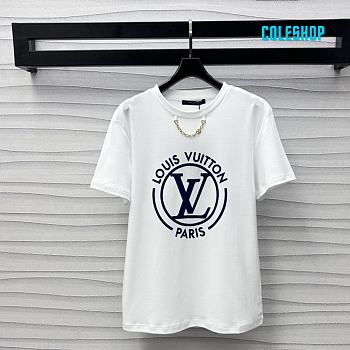 Louis Vuitton LV chain logo printed short-sleeved T-shirt white