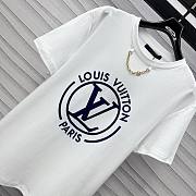 Louis Vuitton LV chain logo printed short-sleeved T-shirt white - 6