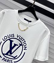 Louis Vuitton LV chain logo printed short-sleeved T-shirt white - 2