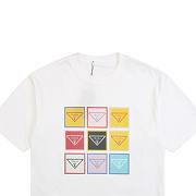 Prada 24ss nine-square triangle logo printed short-sleeved white - 4