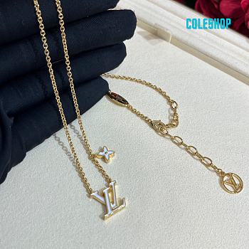 LV new ICONIC series white enamel letter necklace
