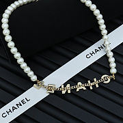 CHANEL Classic Letter Pearl Necklace - 4