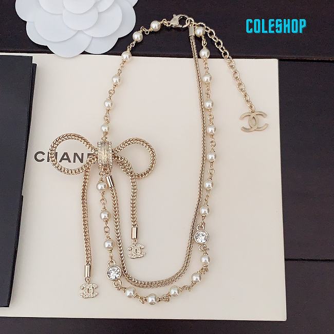Chanle latest model bow double necklace - 1