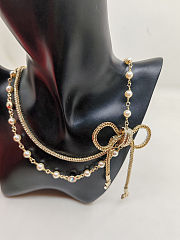 Chanle latest model bow double necklace - 3