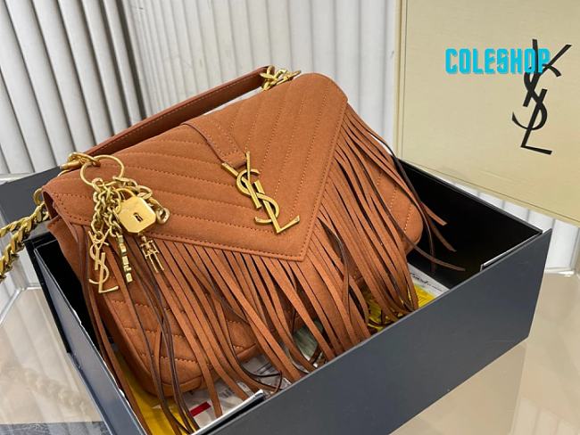 Saint Laurent YSL Monogram Tassel Hand Crossbody Bag Size 24x16x6.5cm - 1