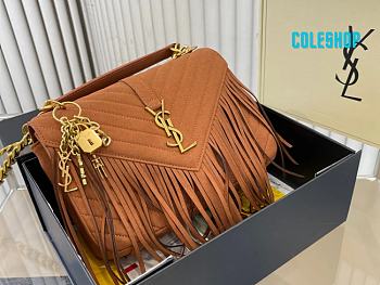 Saint Laurent YSL Monogram Tassel Hand Crossbody Bag Size 24x16x6.5cm