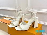 LV high heel sandals 6cm square heel white - 1