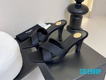 Saint Laurent* 25ss new cross-strap YSL Logo high heels black 