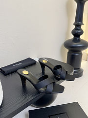 Saint Laurent* 25ss new cross-strap YSL Logo high heels black  - 3