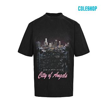 Balenciaga Parisian Los Angeles night scene short-sleeved balck