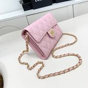 Chanel shoulder crossbody mini bag pink 19x12.5x4.5 cm - 4