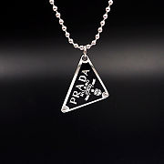 Prada black enamel triangle pendant - 6