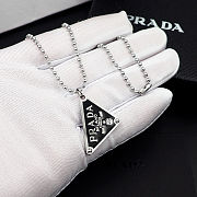 Prada black enamel triangle pendant - 3