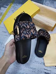  Fendi brown monogram satin sandals - 5