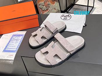 Hermes chypre summer slide for men and women grey