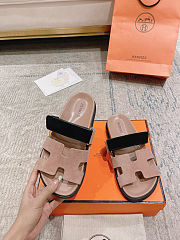 Hermes chypre summer slide for men and women pink and black - 4