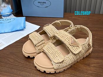 Prada Monolith crochet raffia-effect sandals