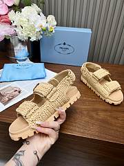 Prada Monolith crochet raffia-effect sandals - 2