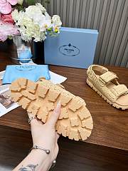 Prada Monolith crochet raffia-effect sandals - 3