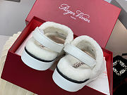SHOES Roger Vivier Women Viv' Winter Fur Strass Buckle Sandals in Sheepskin-White - 5