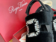SHOES Roger Vivier Women Viv' Winter Fur Strass Buckle Sandals in Sheepskin black - 2