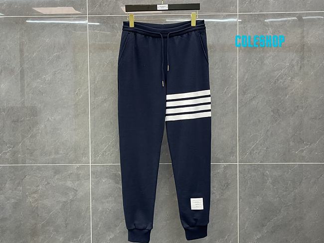 Thom Browne Men's Engineered Stripe Sweat Pant Navy  - 1