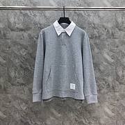 Thom Browne  cotton jersey rugby polo shirt grey - 5