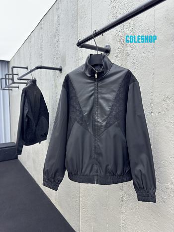 LV Leather Mix Track Top jacket black 1AHVM2