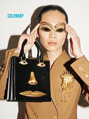 Schiaparelli leather black bag size 20*19*9cm (many colors) -  buy 1 get 1 free labubu - 1