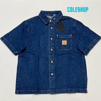 LV Signature Denim Short-Sleeved Shirt 1AHDMN