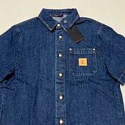 LV Signature Denim Short-Sleeved Shirt 1AHDMN - 4