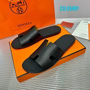 Hermes men's black slipper - 1