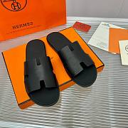 Hermes men's black slipper - 6