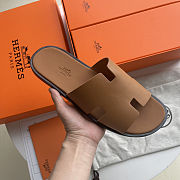 Hermes men's brown slipper - 5