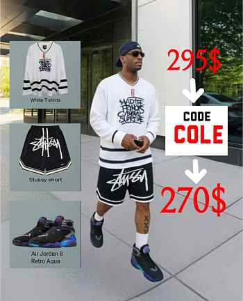 Today’s Outfit Featuring Air Jordan 8 Retro Aqua (2025) 305381-006