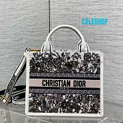 Dior Book Tote specifically a small version with a floral embroidery pattern Size: 26*12*21cm - 1