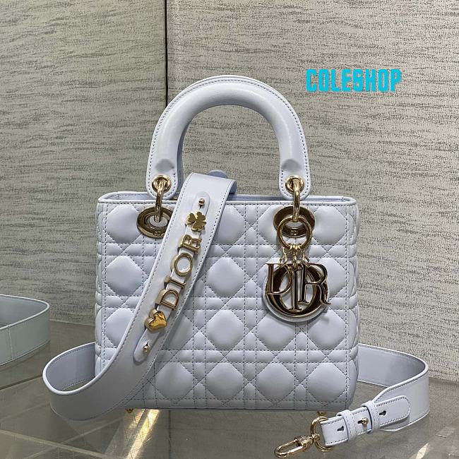 Dior Lady Dior My ABC Dior super quality blue lambskin handbag size 20cm  - 1
