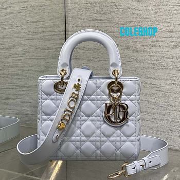 Dior Lady Dior My ABC Dior super quality blue lambskin handbag size 20cm 