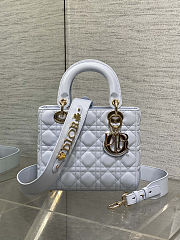 Dior Lady Dior My ABC Dior super quality blue lambskin handbag size 20cm  - 5