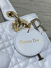Dior Lady Dior My ABC Dior super quality blue lambskin handbag size 20cm  - 4