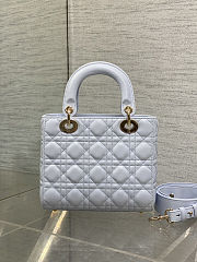 Dior Lady Dior My ABC Dior super quality blue lambskin handbag size 20cm  - 3
