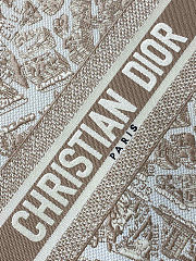 Dior Book Tote specifically a small version with a floral embroidery pattern brown Size: 26*12*21cm - 4