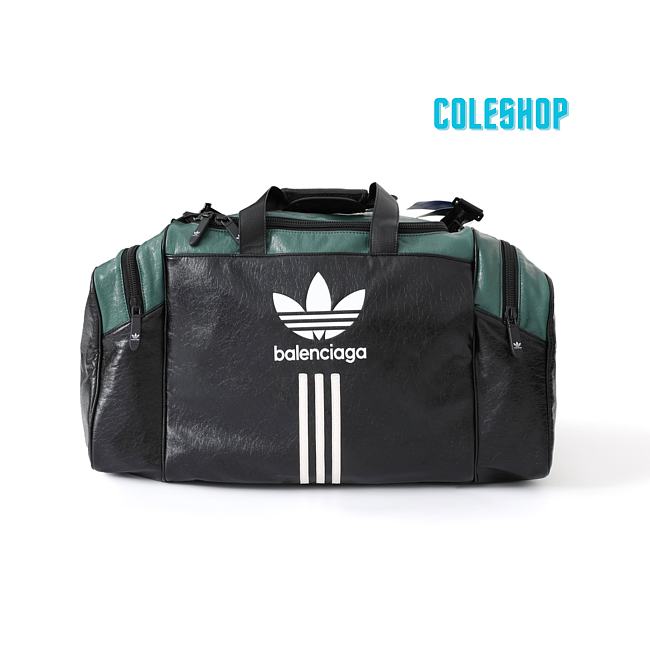 BALENCIAGA X Adidas Trefoil-print Gym Bag In Black - 1