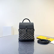 Goyard Mini Alpin Backpack Goyradline Canvas / Leather Black SHW 19x23x9cm - 5