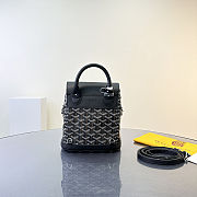 Goyard Mini Alpin Backpack Goyradline Canvas / Leather Black SHW 19x23x9cm - 4