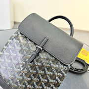 Goyard Mini Alpin Backpack Goyradline Canvas / Leather Black SHW 19x23x9cm - 3